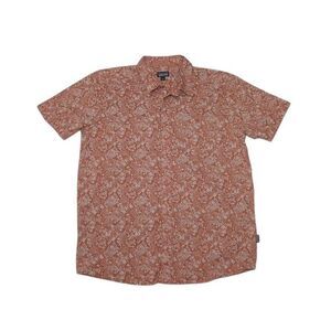 Patagonia Men's Large Shirt Floral Button Up Organic Cotton Polyester